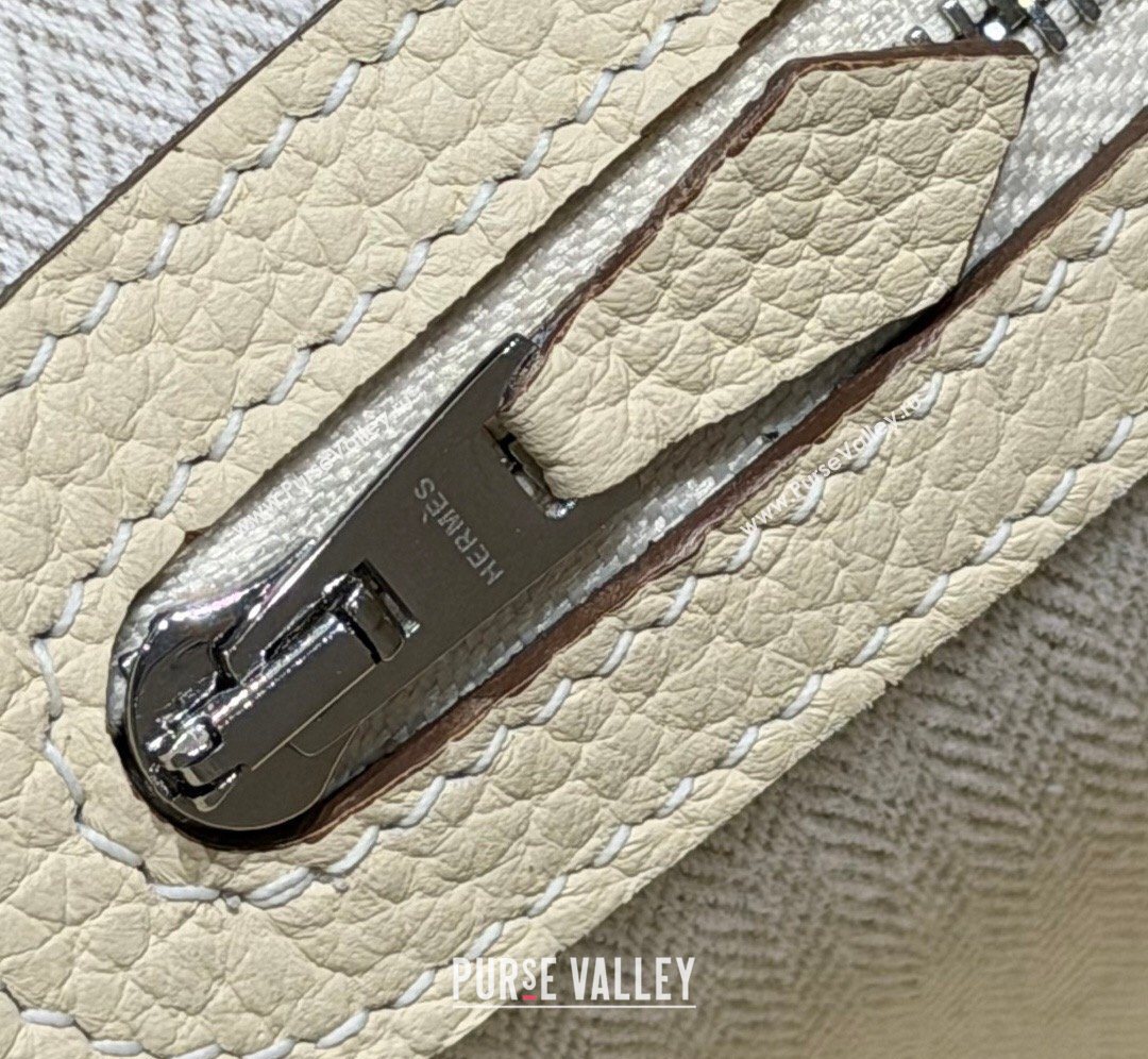 Hermes Garden Party Bag 30cm in Grained Leather Cream White 2026 (Half Handmade) (FL-260131002)