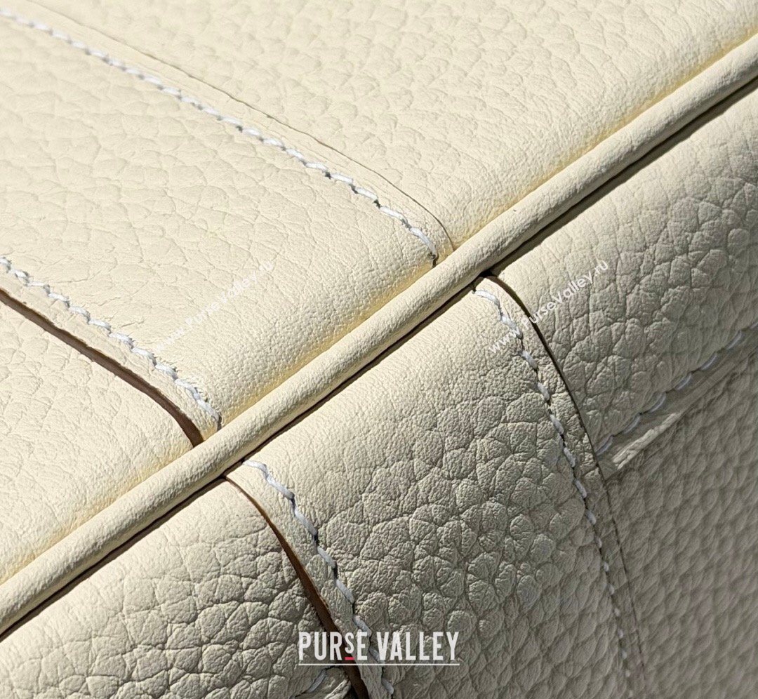 Hermes Garden Party Bag 30cm in Grained Leather Cream White 2026 (Half Handmade) (FL-260131002)