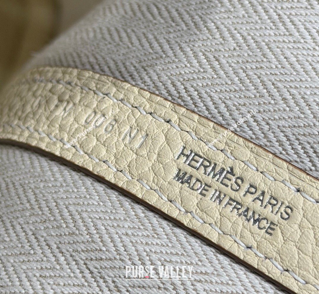 Hermes Garden Party Bag 30cm in Grained Leather Cream White 2026 (Half Handmade) (FL-260131002)