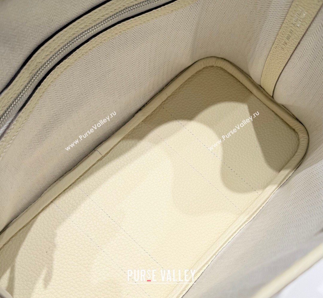 Hermes Garden Party Bag 30cm in Grained Leather Cream White 2026 (Half Handmade) (FL-260131002)