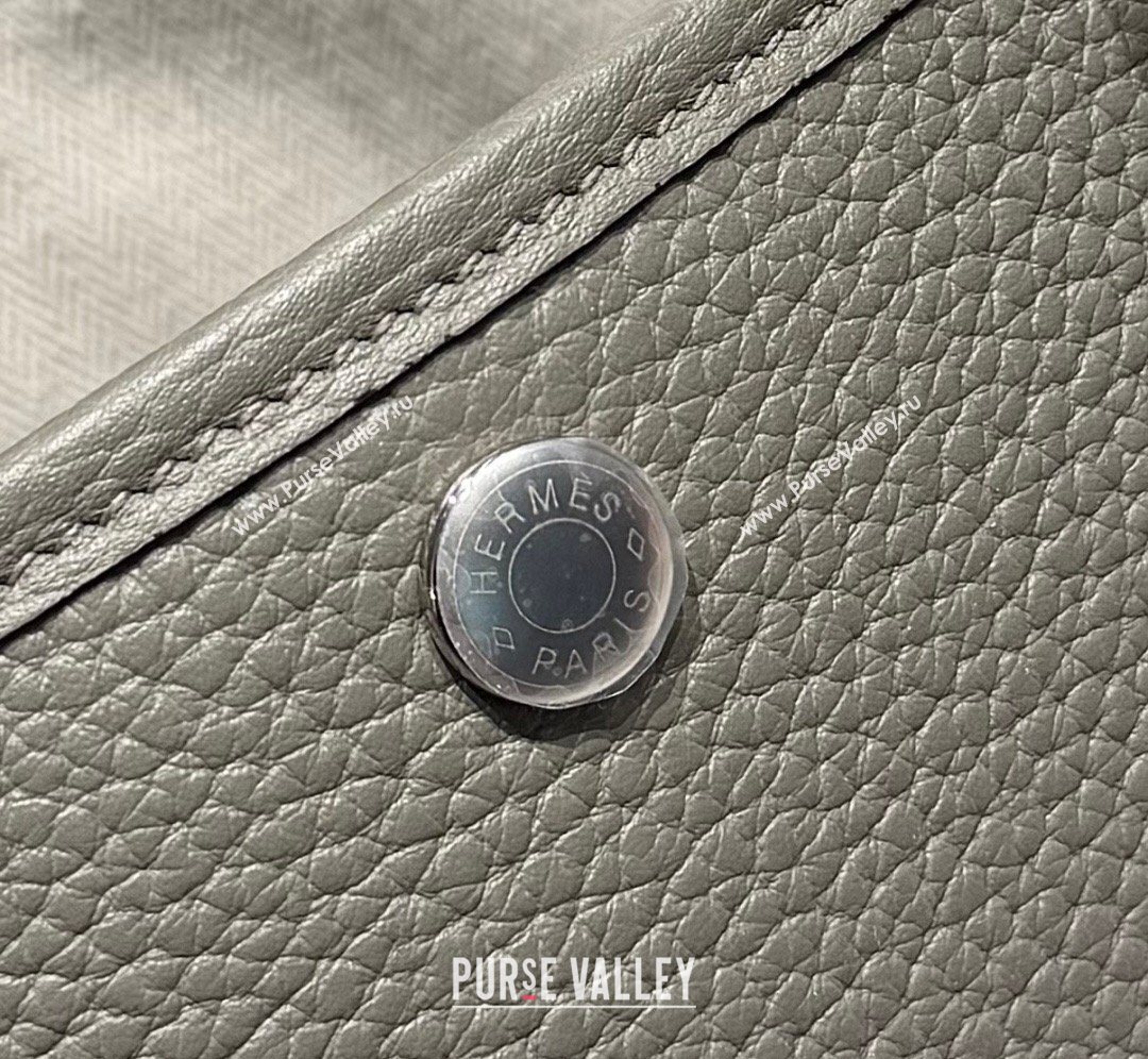 Hermes Garden Party Bag 30cm in Grained Leather Cloud Grey 2026 (Half Handmade) (FL-260131003)