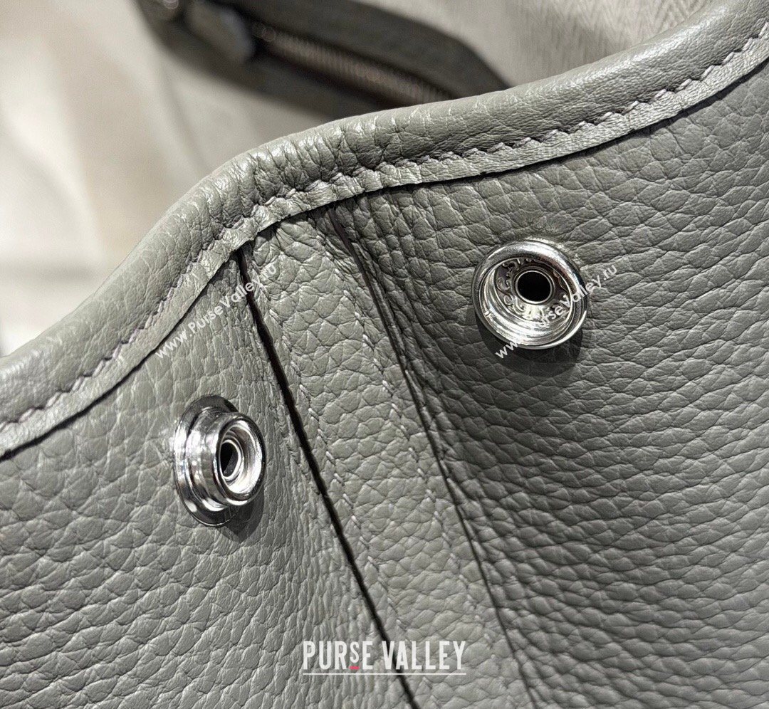 Hermes Garden Party Bag 30cm in Grained Leather Cloud Grey 2026 (Half Handmade) (FL-260131003)
