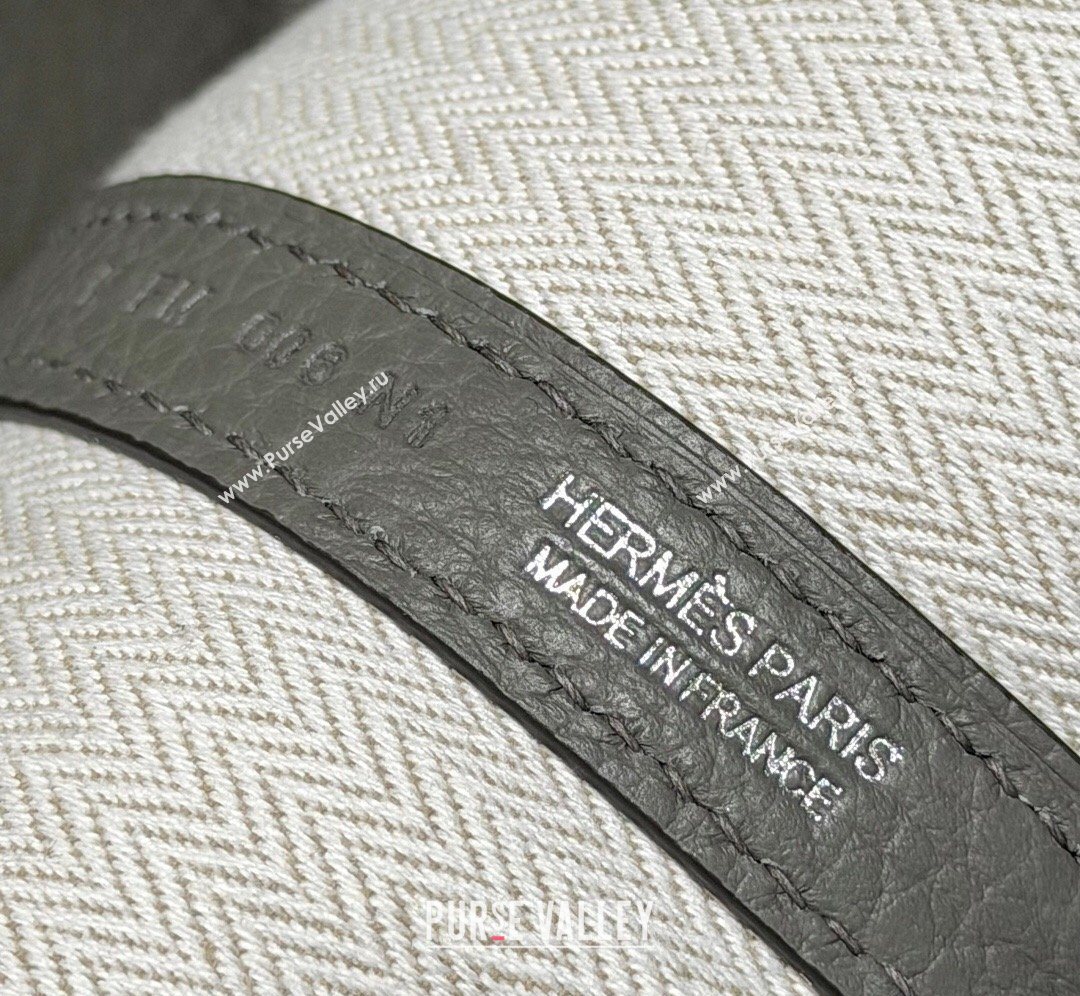Hermes Garden Party Bag 30cm in Grained Leather Cloud Grey 2026 (Half Handmade) (FL-260131003)