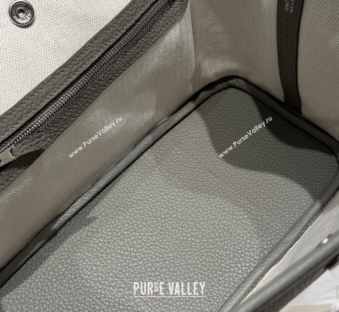 Hermes Garden Party Bag 30cm in Grained Leather Cloud Grey 2026 (Half Handmade) (FL-260131003)