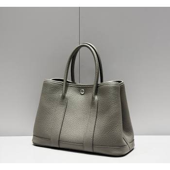 Hermes Garden Party Bag 30cm in Grained Leather Cloud Grey 2026 (Half Handmade) (FL-260131003)