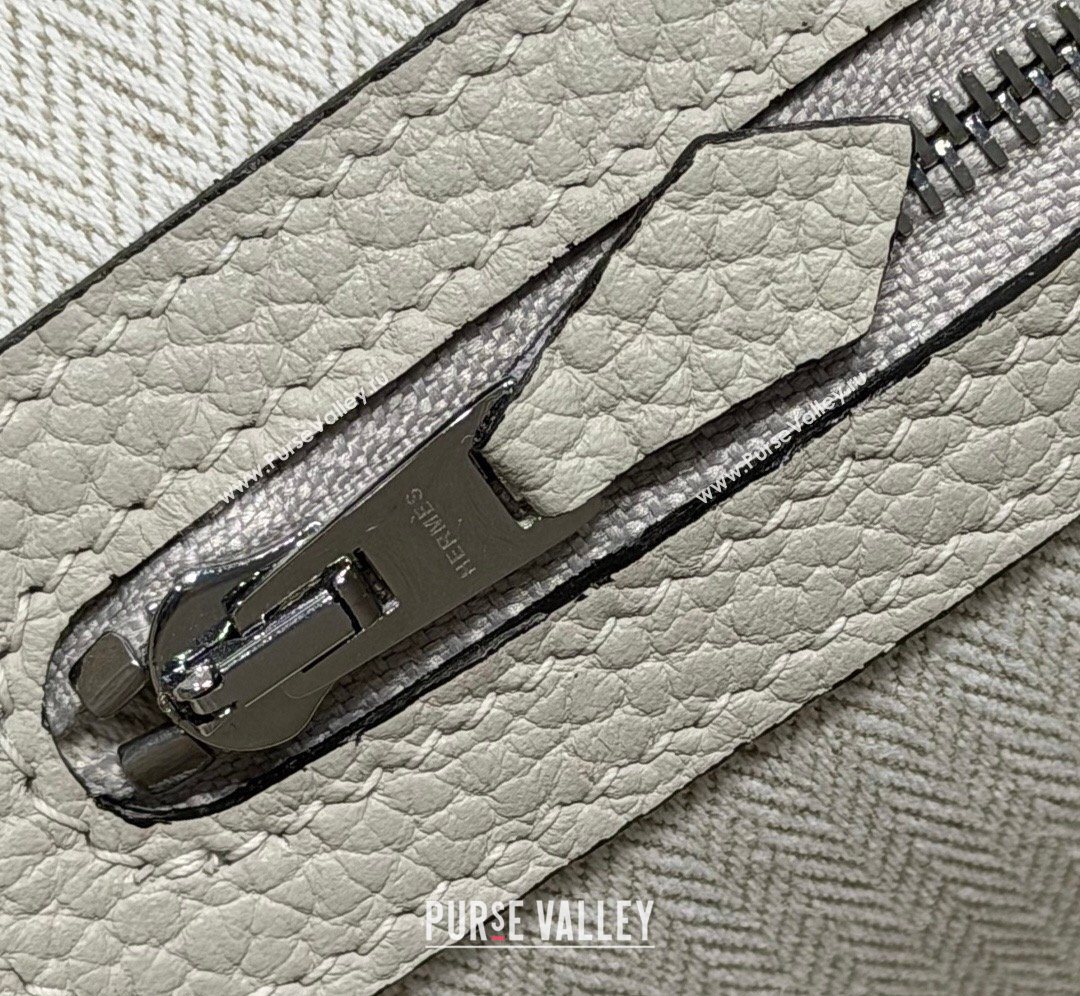 Hermes Garden Party Bag 30cm in Grained Leather Glacier White 2026 (Half Handmade) (FL-260131004)