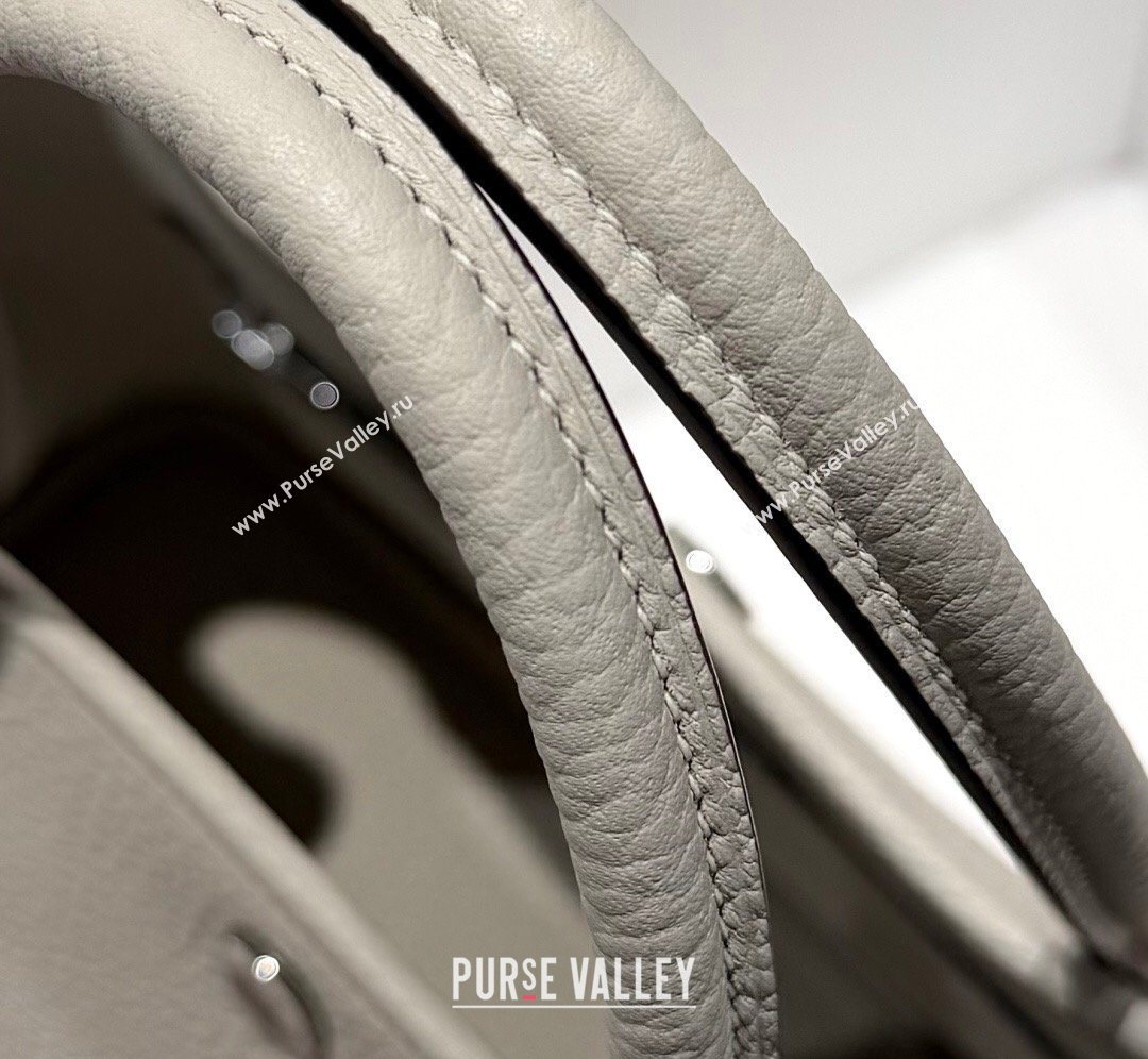 Hermes Garden Party Bag 30cm in Grained Leather Glacier White 2026 (Half Handmade) (FL-260131004)