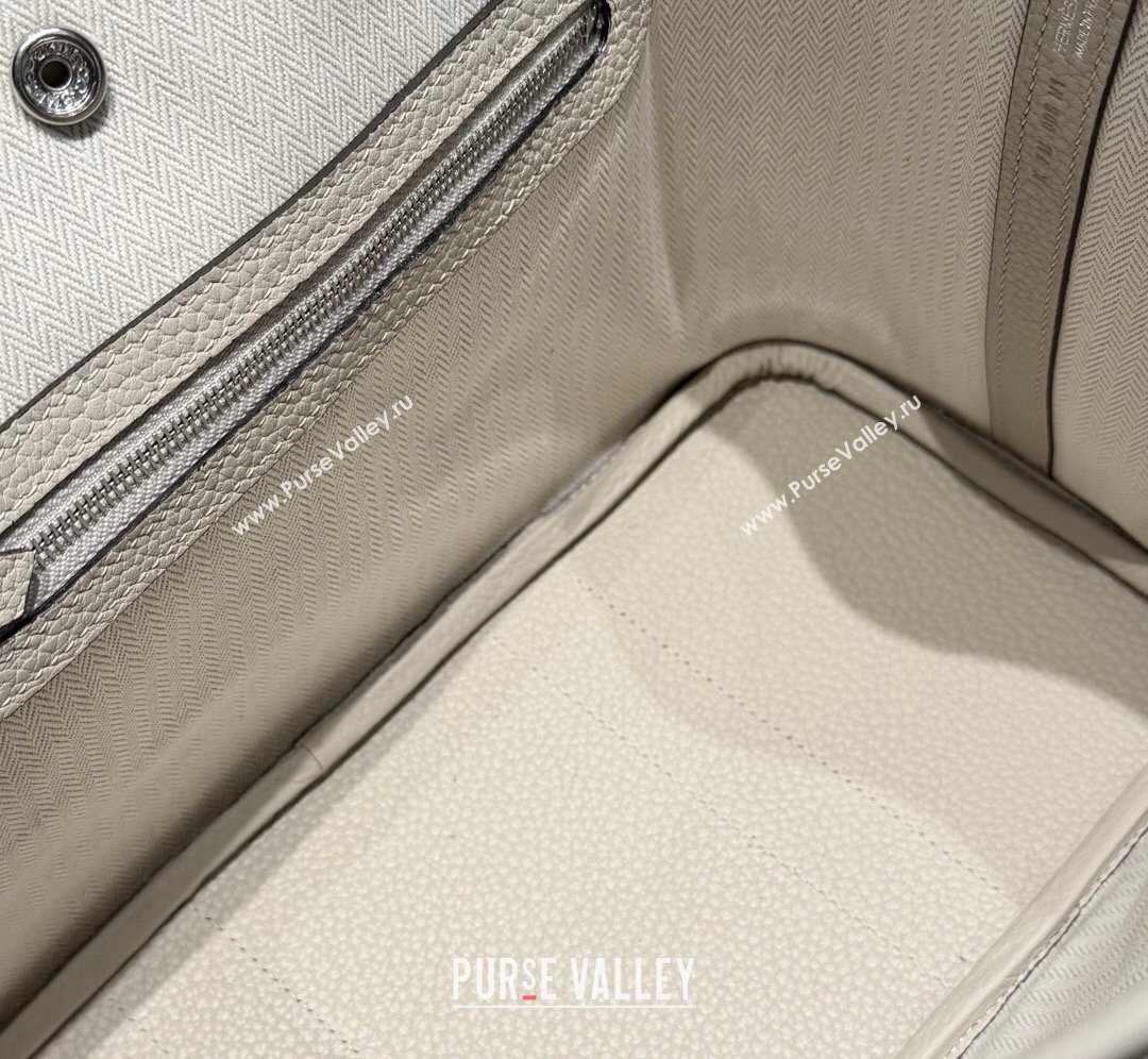 Hermes Garden Party Bag 30cm in Grained Leather Glacier White 2026 (Half Handmade) (FL-260131004)