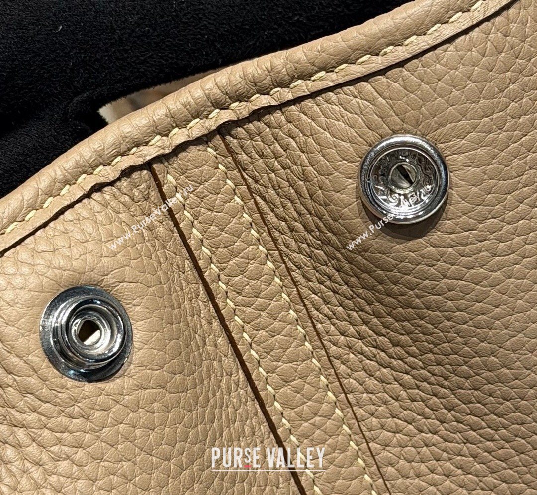 Hermes Garden Party Bag 30cm in Grained Leather Coat Beige 2026 (Half Handmade) (FL-260131005)