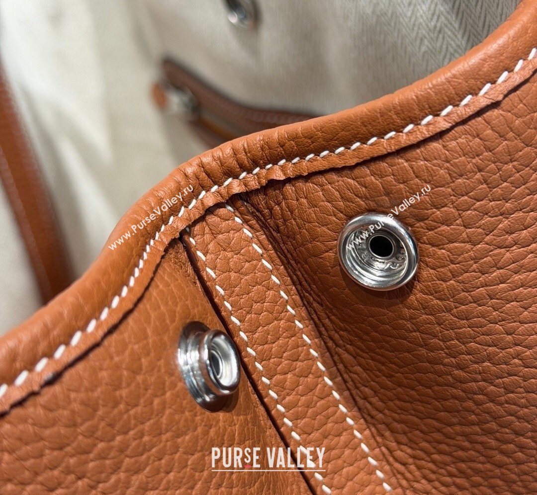 Hermes Garden Party Bag 30cm in Grained Leather Golden Brown 2026 (Half Handmade) (FL-260131006)