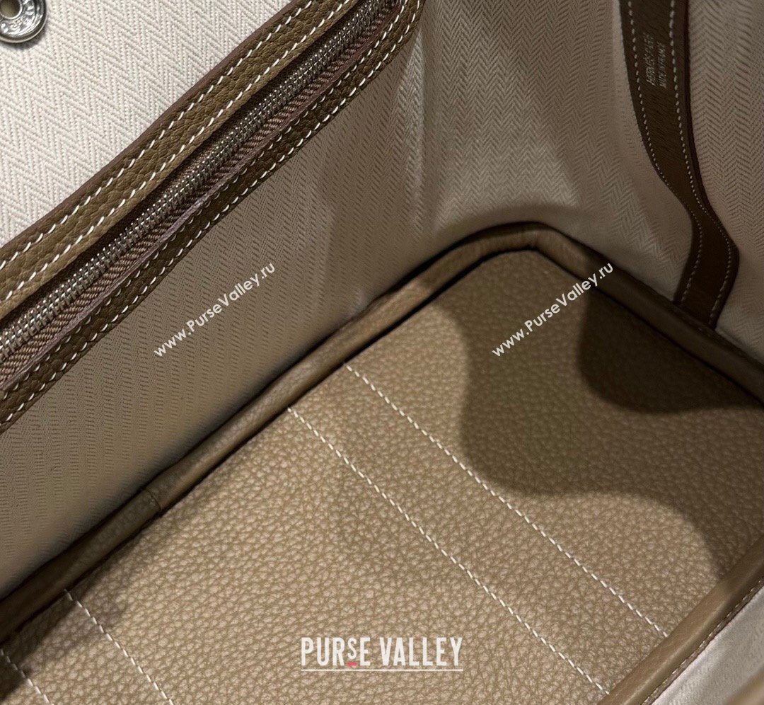 Hermes Garden Party Bag 30cm in Grained Leather Elephant Grey 2026 (Half Handmade) (FL-260131007)