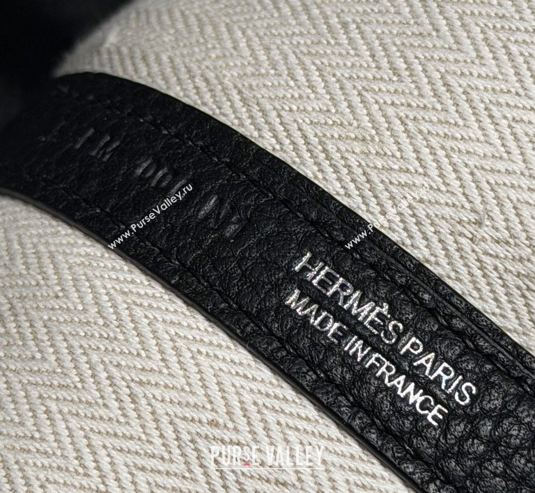 Hermes Garden Party Bag 30cm in Grained Leather Black/Silver 2026 (Half Handmade) (FL-260131008)