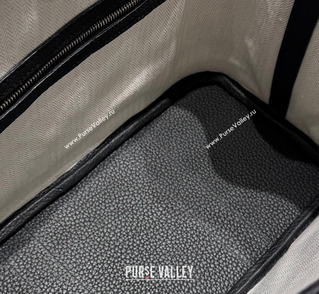 Hermes Garden Party Bag 30cm in Grained Leather Black/Silver 2026 (Half Handmade) (FL-260131008)