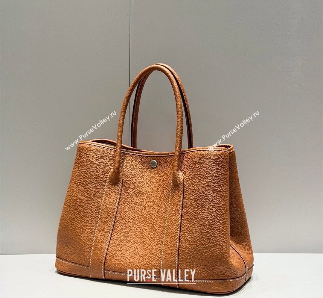 Hermes Garden Party Bag 36cm in Grained Leather Golden Brown 2026 (Half Handmade) (FL-260131009)