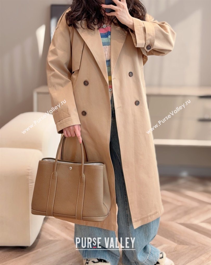 Hermes Garden Party Bag 36cm in Grained Leather Elephant Grey 2026 (Half Handmade) (FL-260131010)