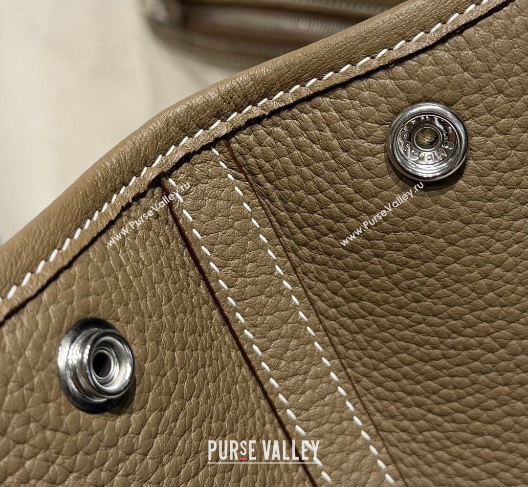 Hermes Garden Party Bag 36cm in Grained Leather Elephant Grey 2026 (Half Handmade) (FL-260131010)