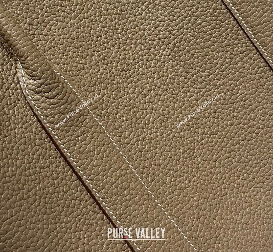 Hermes Garden Party Bag 36cm in Grained Leather Elephant Grey 2026 (Half Handmade) (FL-260131010)