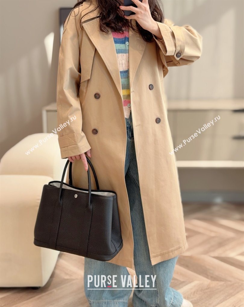 Hermes Garden Party Bag 36cm in Grained Leather Black/Silver 2026 (Half Handmade) (FL-260131011)