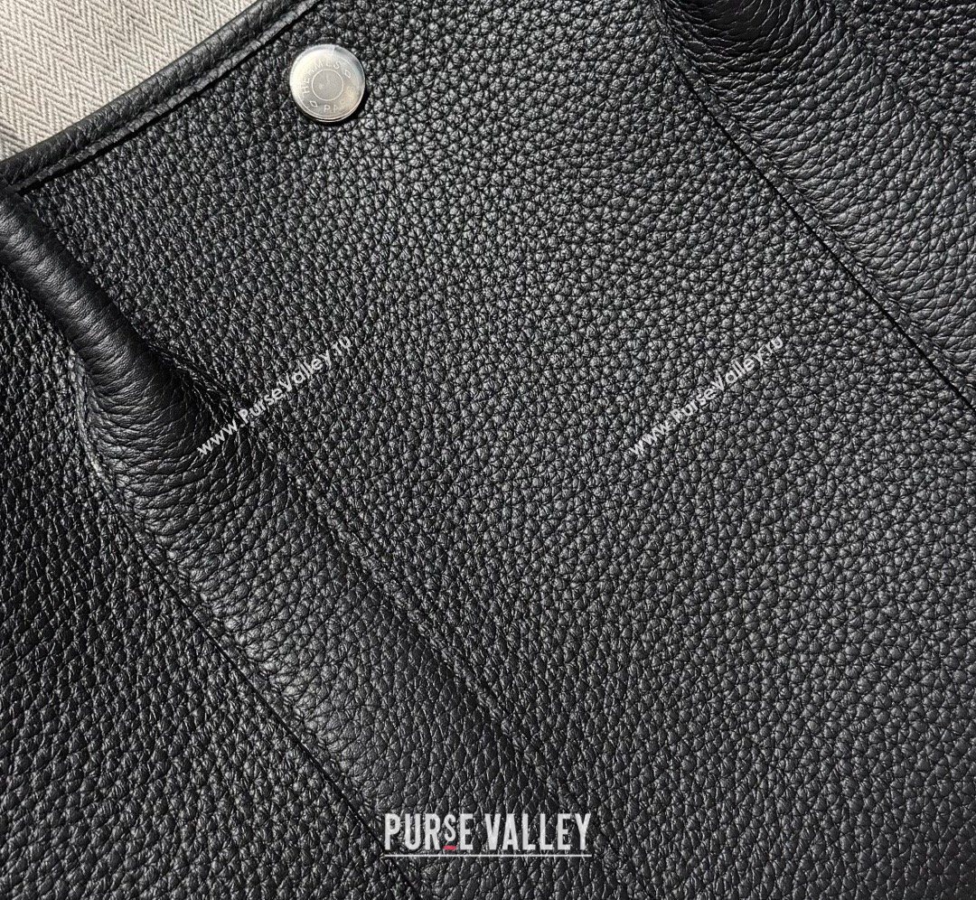 Hermes Garden Party Bag 36cm in Grained Leather Black/Silver 2026 (Half Handmade) (FL-260131011)
