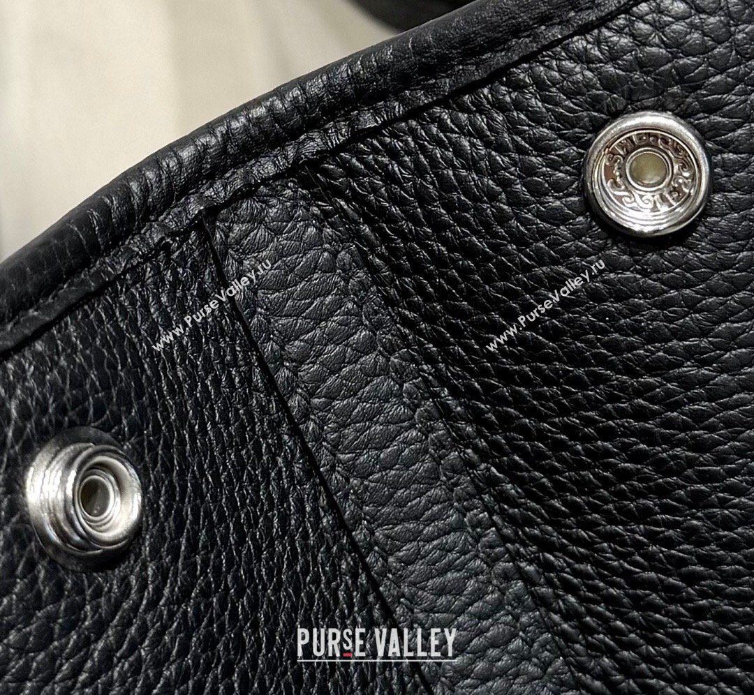 Hermes Garden Party Bag 36cm in Grained Leather Black/Silver 2026 (Half Handmade) (FL-260131011)