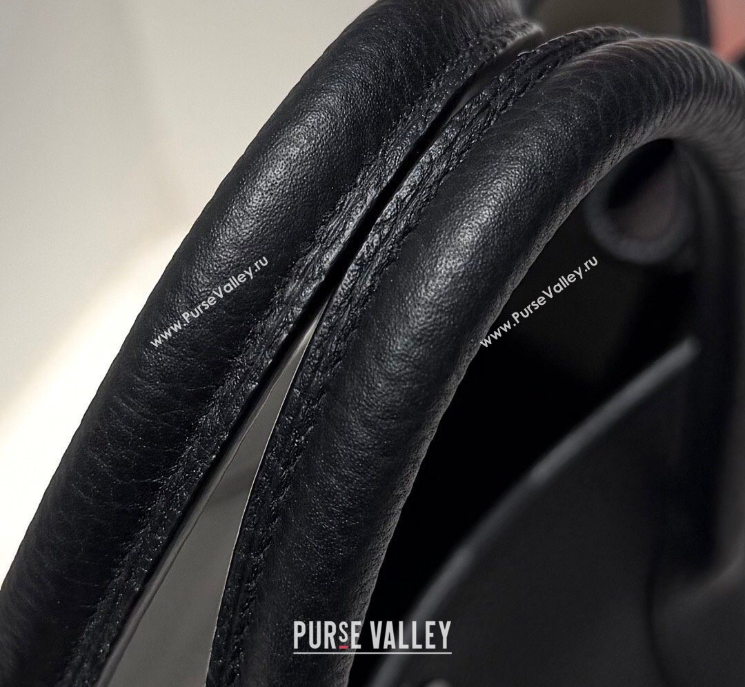 Hermes Garden Party Bag 36cm in Grained Leather Black/Silver 2026 (Half Handmade) (FL-260131011)