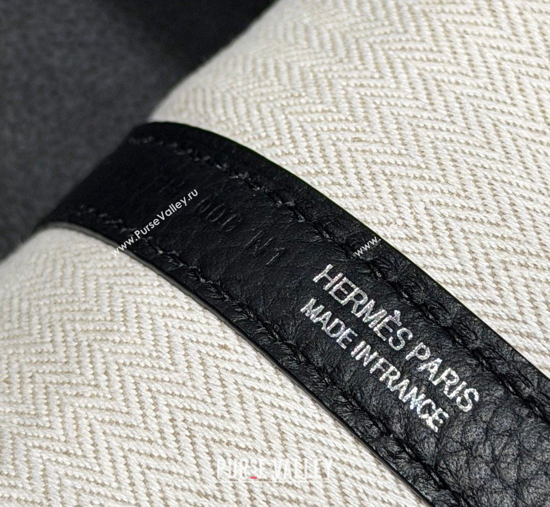 Hermes Garden Party Bag 36cm in Grained Leather Black/Silver 2026 (Half Handmade) (FL-260131011)