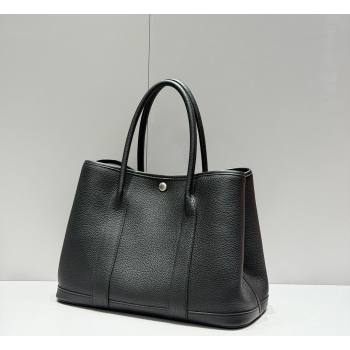 Hermes Garden Party Bag 36cm in Grained Leather Black/Silver 2026 (Half Handmade) (FL-260131011)