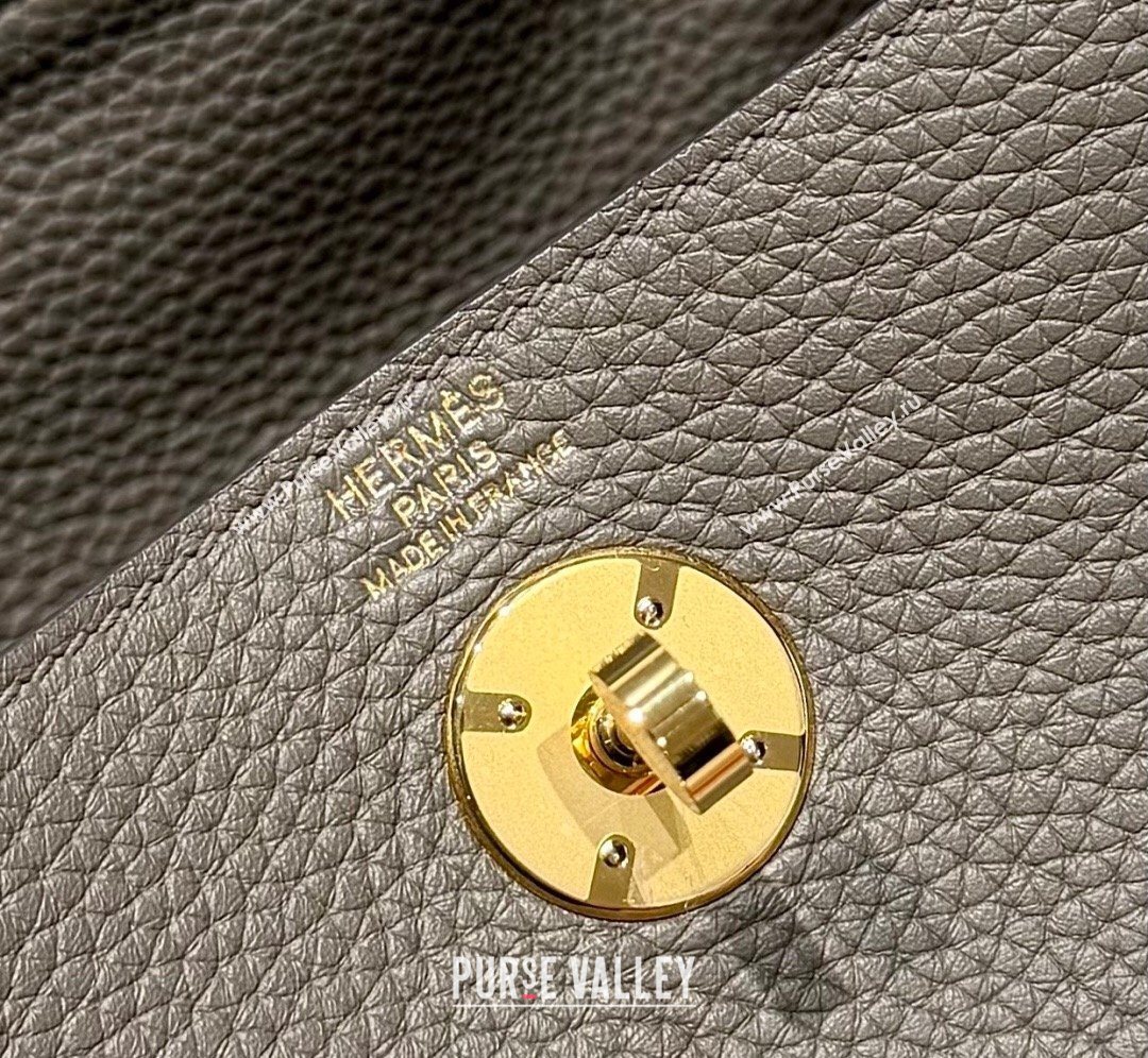 Hermes Lindy Bag 26cm in Clemence Leather Tin Grey 2026 ( Half Handmade) (FL-260131012)