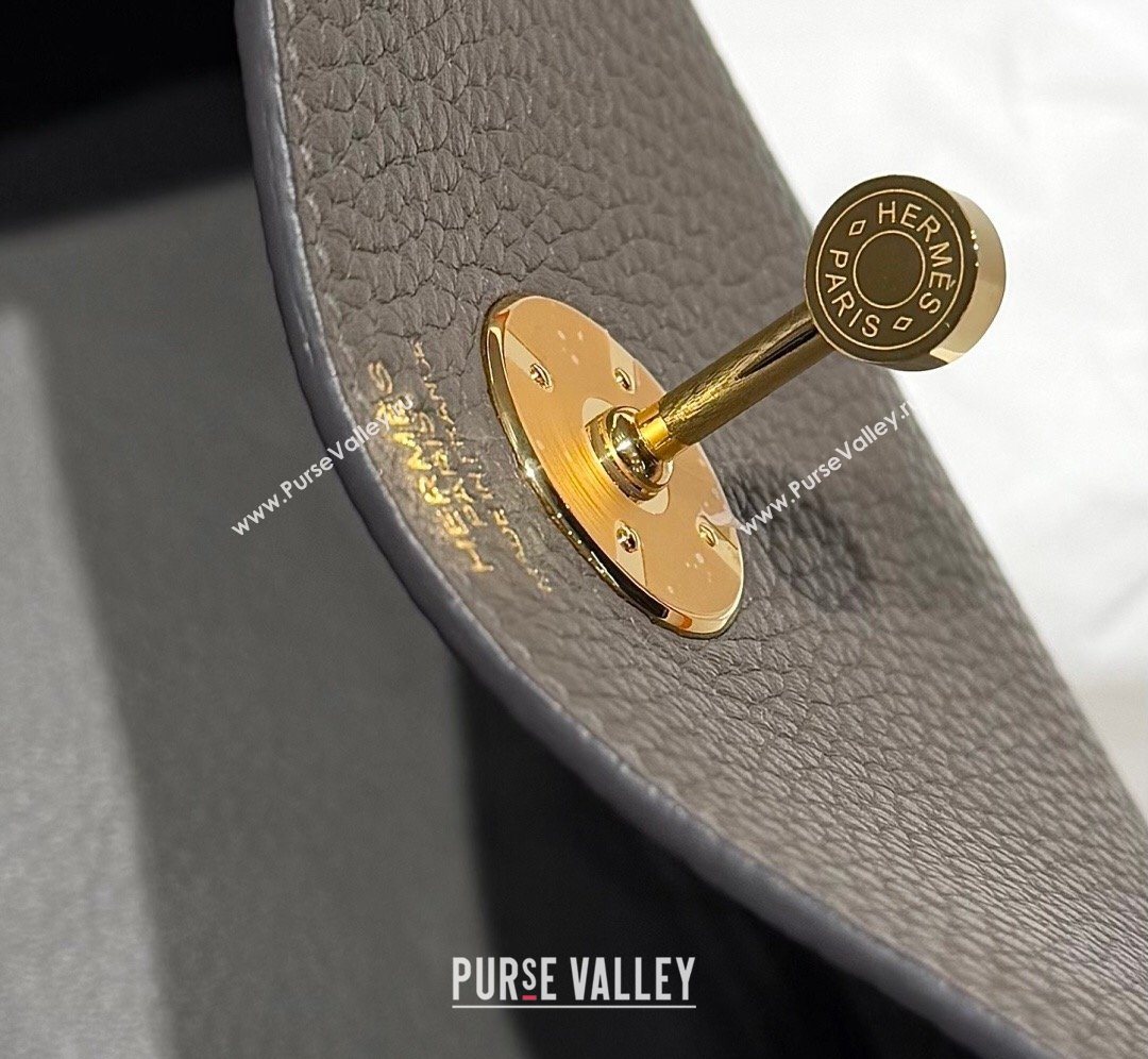 Hermes Lindy Bag 26cm in Clemence Leather Tin Grey 2026 ( Half Handmade) (FL-260131012)