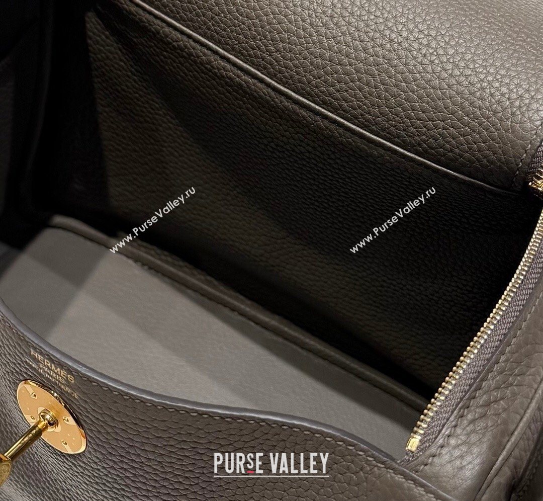 Hermes Lindy Bag 26cm in Clemence Leather Tin Grey 2026 ( Half Handmade) (FL-260131012)