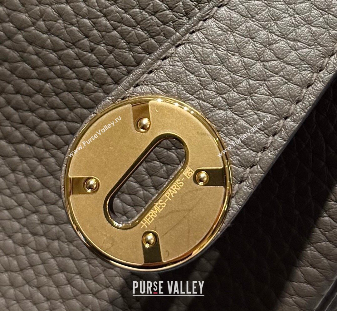Hermes Lindy Bag 26cm in Clemence Leather Tin Grey 2026 ( Half Handmade) (FL-260131012)