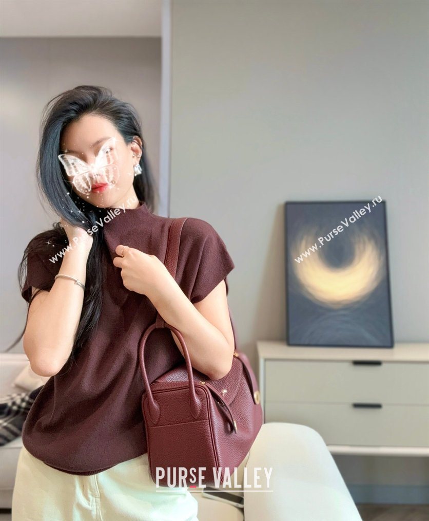 Hermes Lindy Bag 26cm in Clemence Leather Saddle Red 2026 ( Half Handmade) (FL-260131013)