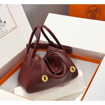 Hermes Lindy Bag 26cm in Clemence Leather Saddle Red 2026 ( Half Handmade) (FL-260131013)