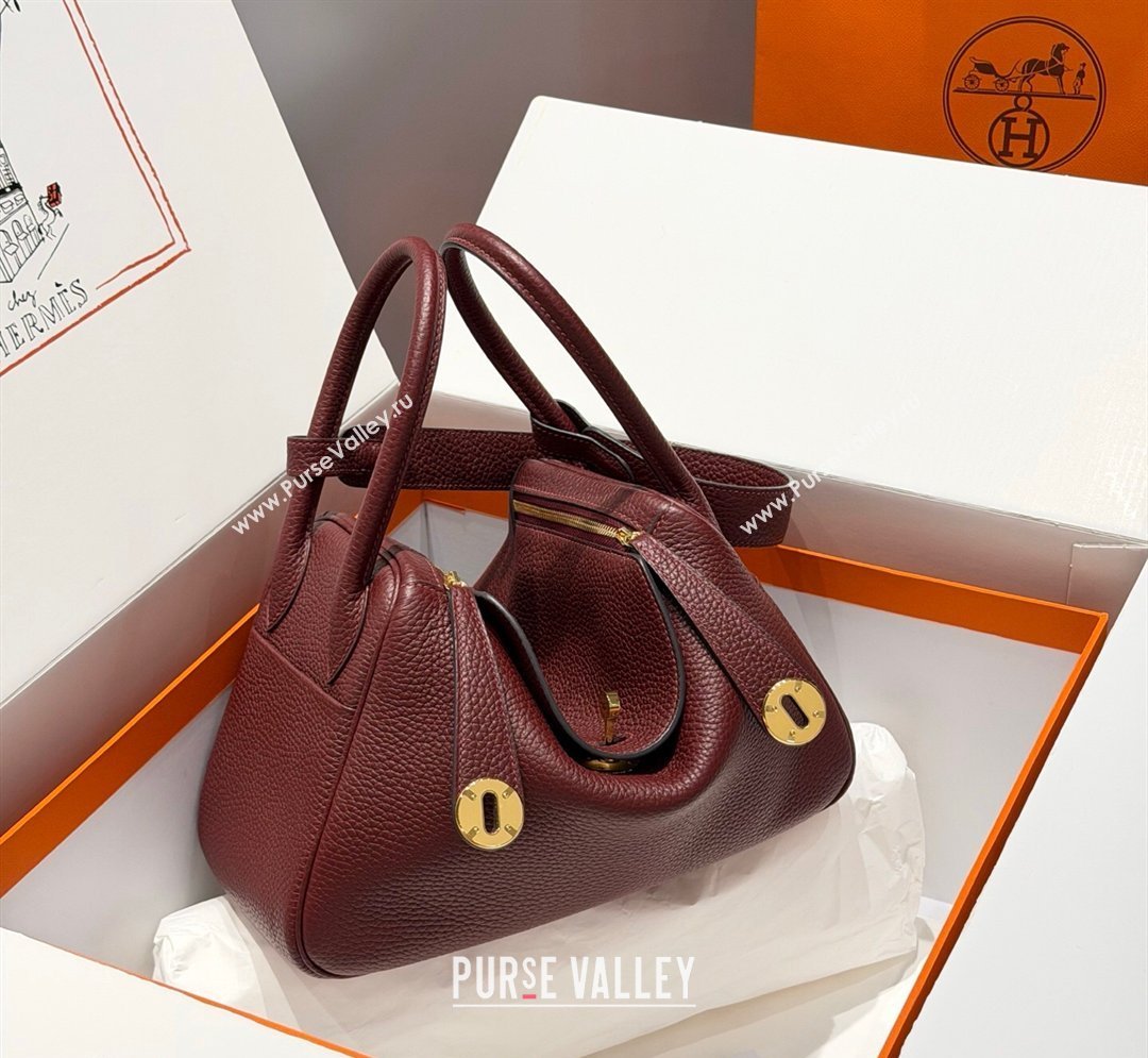 Hermes Lindy Bag 26cm in Clemence Leather Saddle Red 2026 ( Half Handmade) (FL-260131013)
