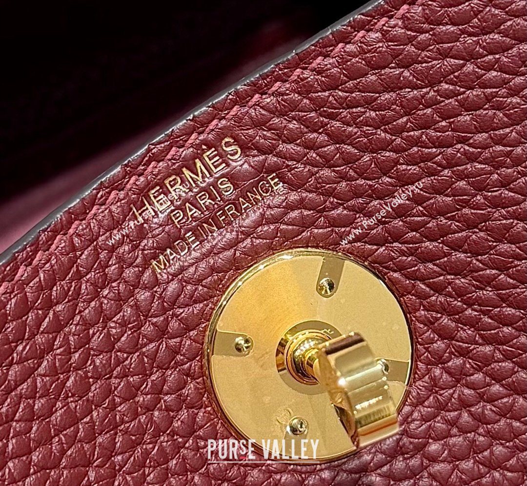 Hermes Lindy Bag 26cm in Clemence Leather Saddle Red 2026 ( Half Handmade) (FL-260131013)