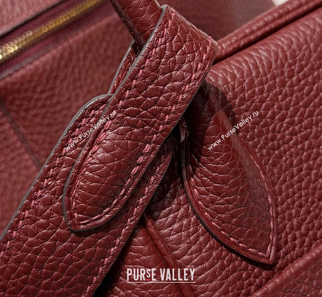 Hermes Lindy Bag 26cm in Clemence Leather Saddle Red 2026 ( Half Handmade) (FL-260131013)