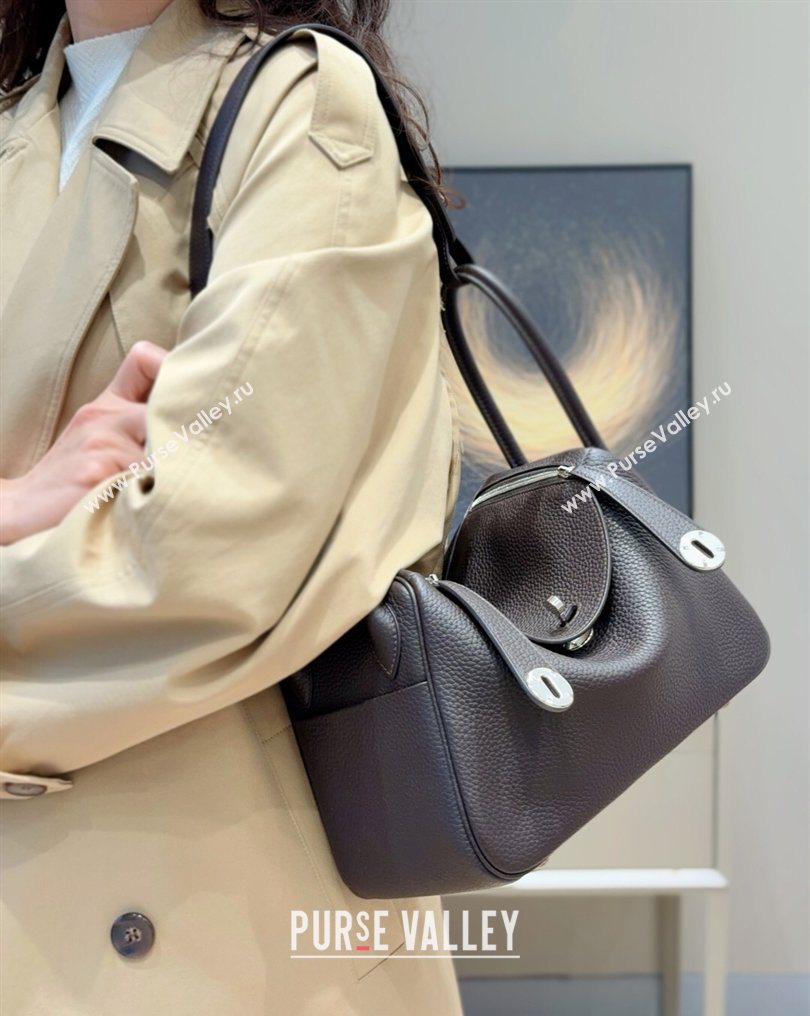 Hermes Lindy Bag 26cm in Clemence Leather Ebony 2026 ( Half Handmade) (FL-260131014)