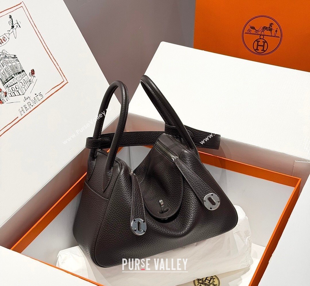Hermes Lindy Bag 26cm in Clemence Leather Ebony 2026 ( Half Handmade) (FL-260131014)