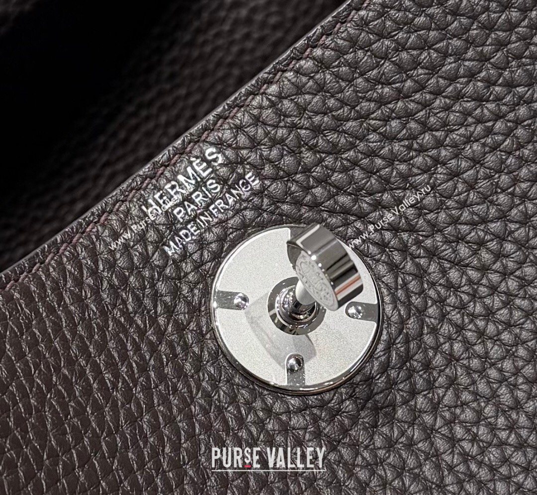 Hermes Lindy Bag 26cm in Clemence Leather Ebony 2026 ( Half Handmade) (FL-260131014)