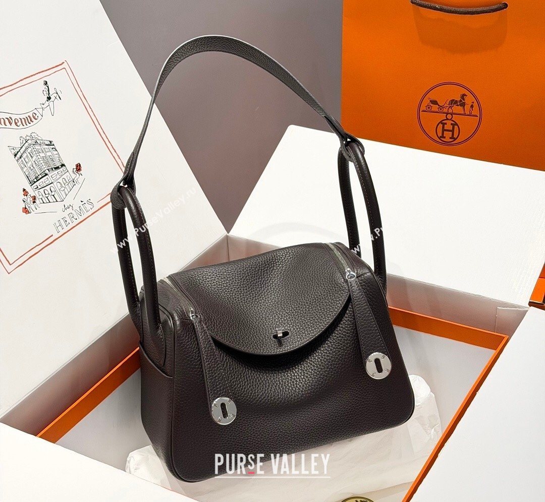 Hermes Lindy Bag 26cm in Clemence Leather Ebony 2026 ( Half Handmade) (FL-260131014)