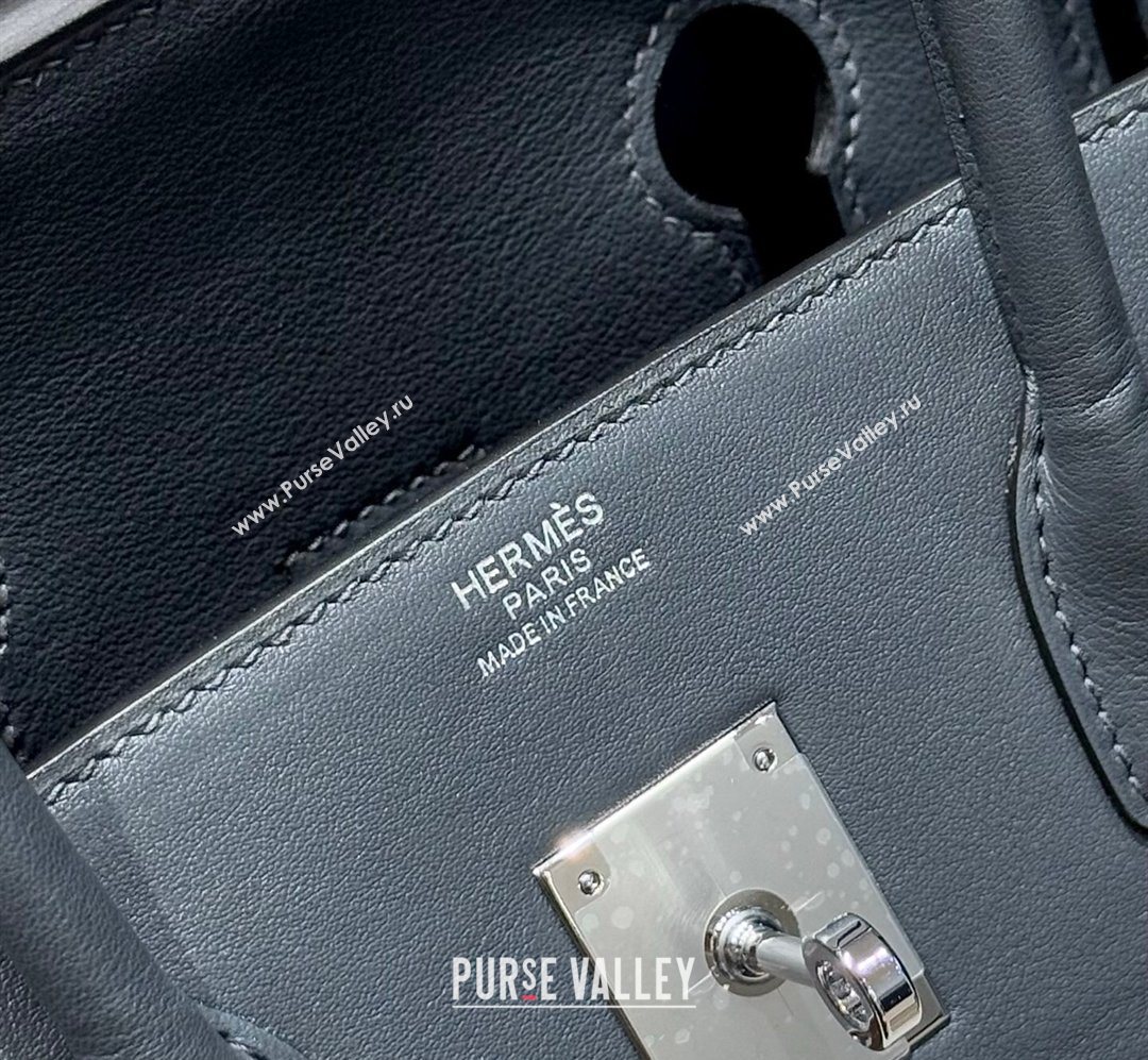 Hermes Birkin 35cm Bag in Canvas and Swift Calfskin Leather Slate Grey/Silver 2026 (FL-260131016)