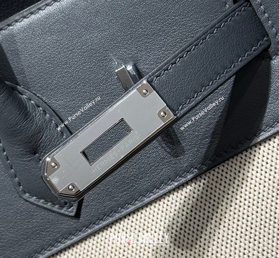 Hermes Birkin 35cm Bag in Canvas and Swift Calfskin Leather Slate Grey/Silver 2026 (FL-260131016)