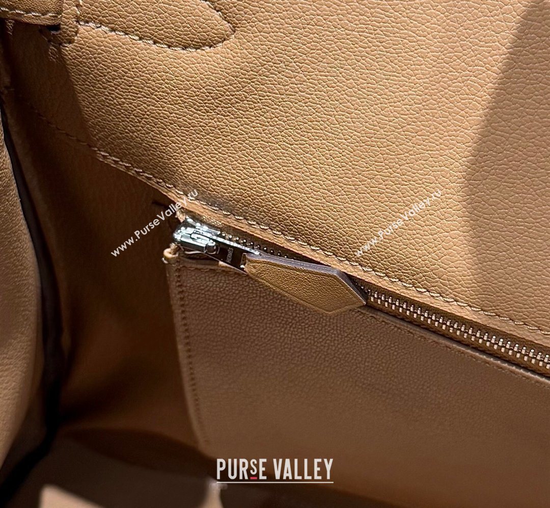 Hermes Birkin 35cm Bag in Canvas and Swift Calfskin Leather Milk Tea 2026 (FL-260131018)