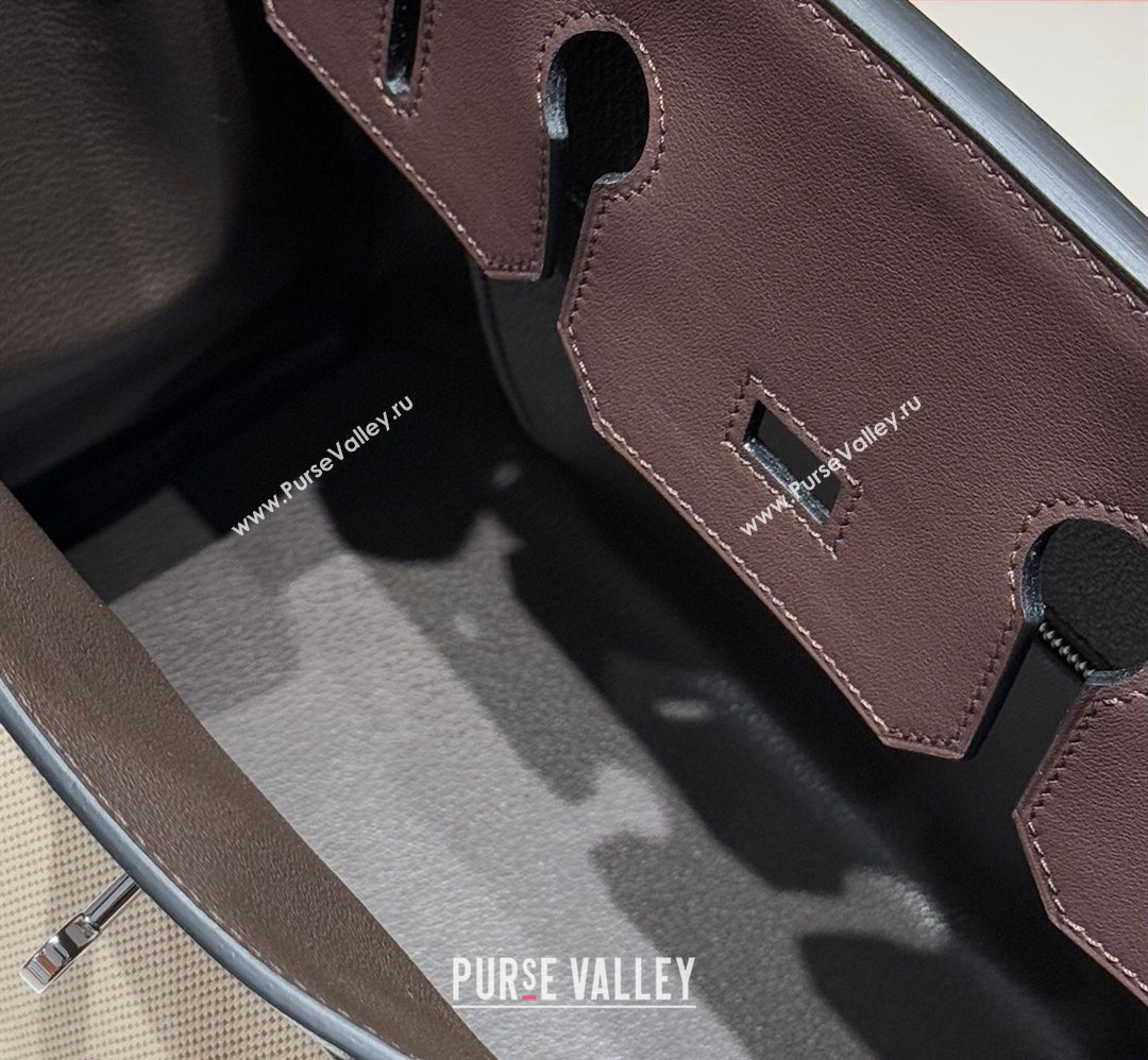 Hermes Birkin 35cm Bag in Canvas and Swift Calfskin Leather Ebony 2026 (FL-260131019)