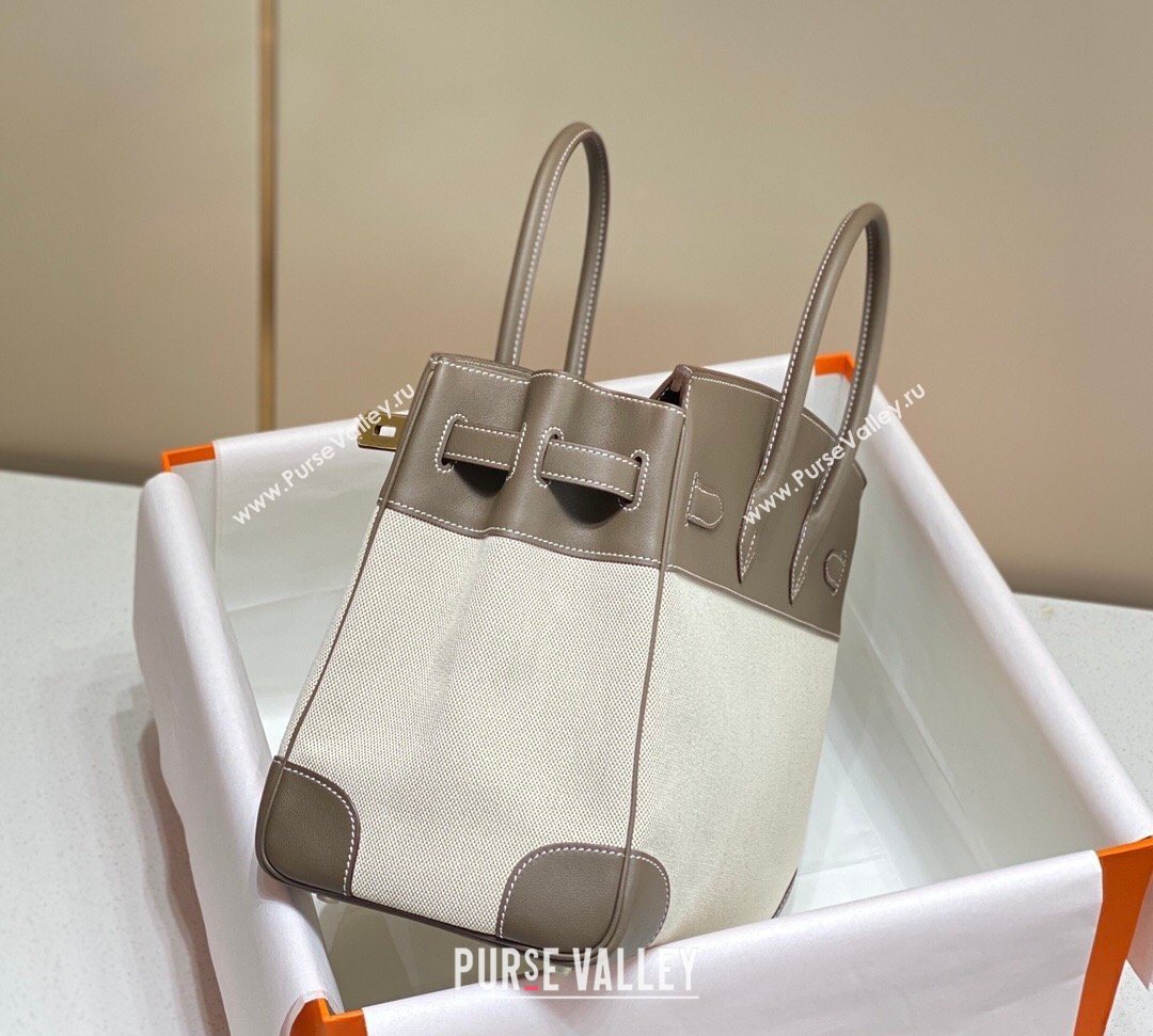 Hermes Birkin 35cm Bag in Canvas and Swift Calfskin Leather Elephant Grey 2026 (FL-260131020)
