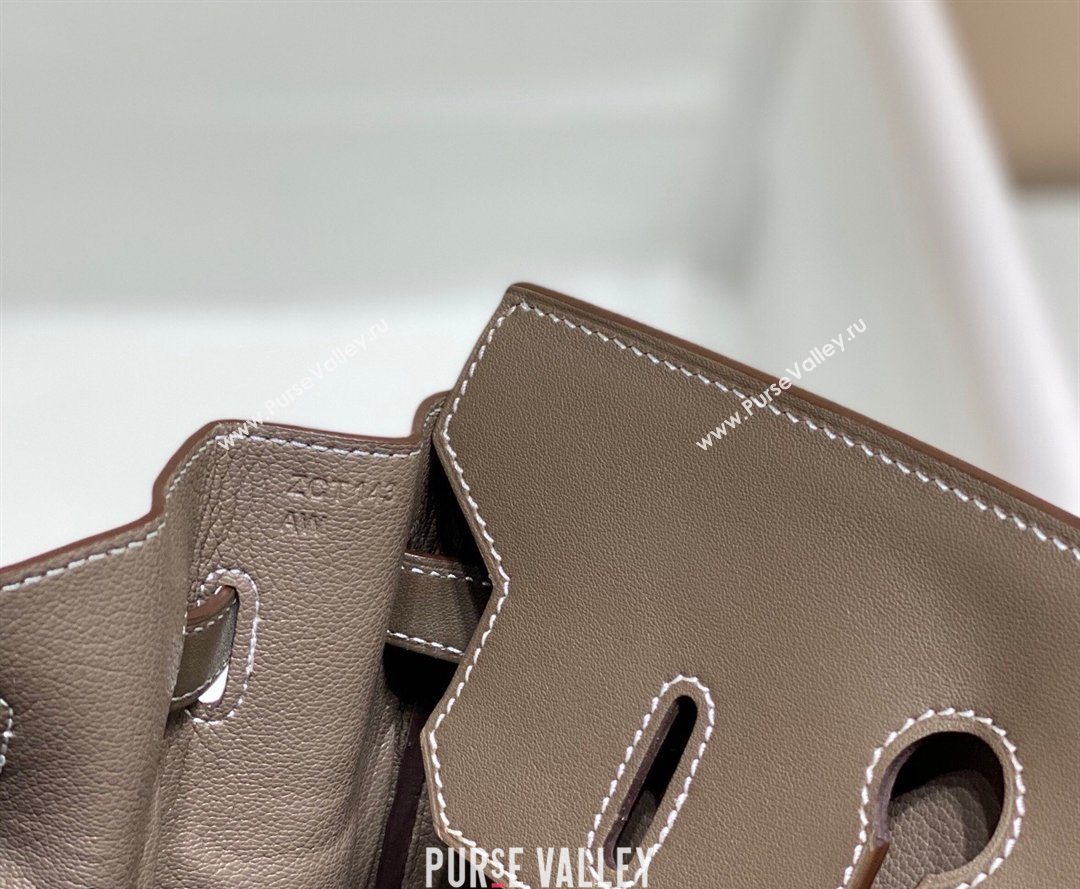 Hermes Birkin 35cm Bag in Canvas and Swift Calfskin Leather Elephant Grey 2026 (FL-260131020)