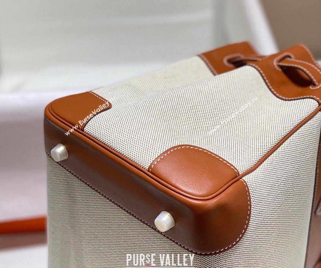 Hermes Birkin 35cm Bag in Canvas and Swift Calfskin Leather Brown/Gold 2026 (FL-260131022)