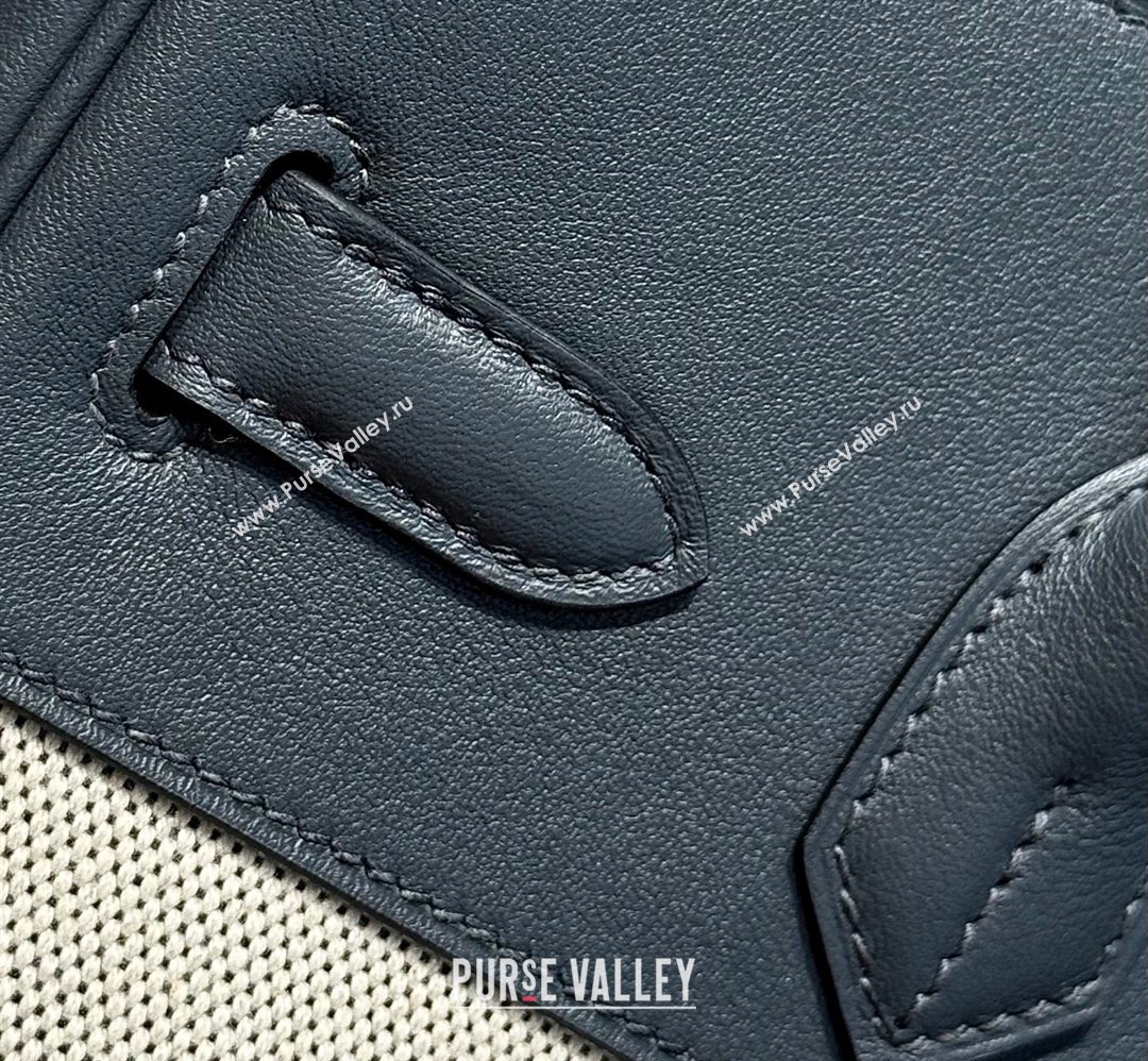 Hermes Birkin 30cm Bag in Canvas and Swift Calfskin Leather Slate Grey/Silver 2026 (FL-260131024)