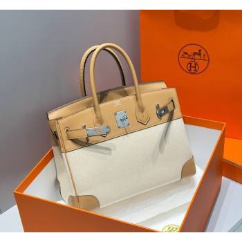 Hermes Birkin 30cm Bag in Canvas and Swift Calfskin Leather Biscuits Beige 2026 (FL-260131026)