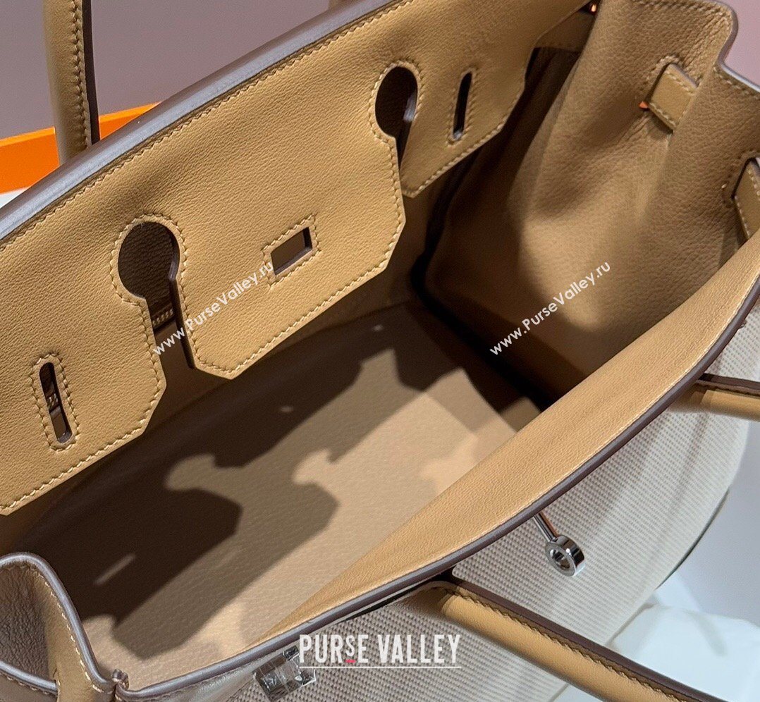 Hermes Birkin 30cm Bag in Canvas and Swift Calfskin Leather Biscuits Beige 2026 (FL-260131026)